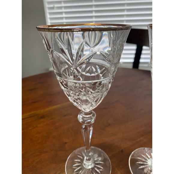 Cristal D’Arques France crystal Traditions Gold water wine goblets glasses x 2 - Picture 3 of 5